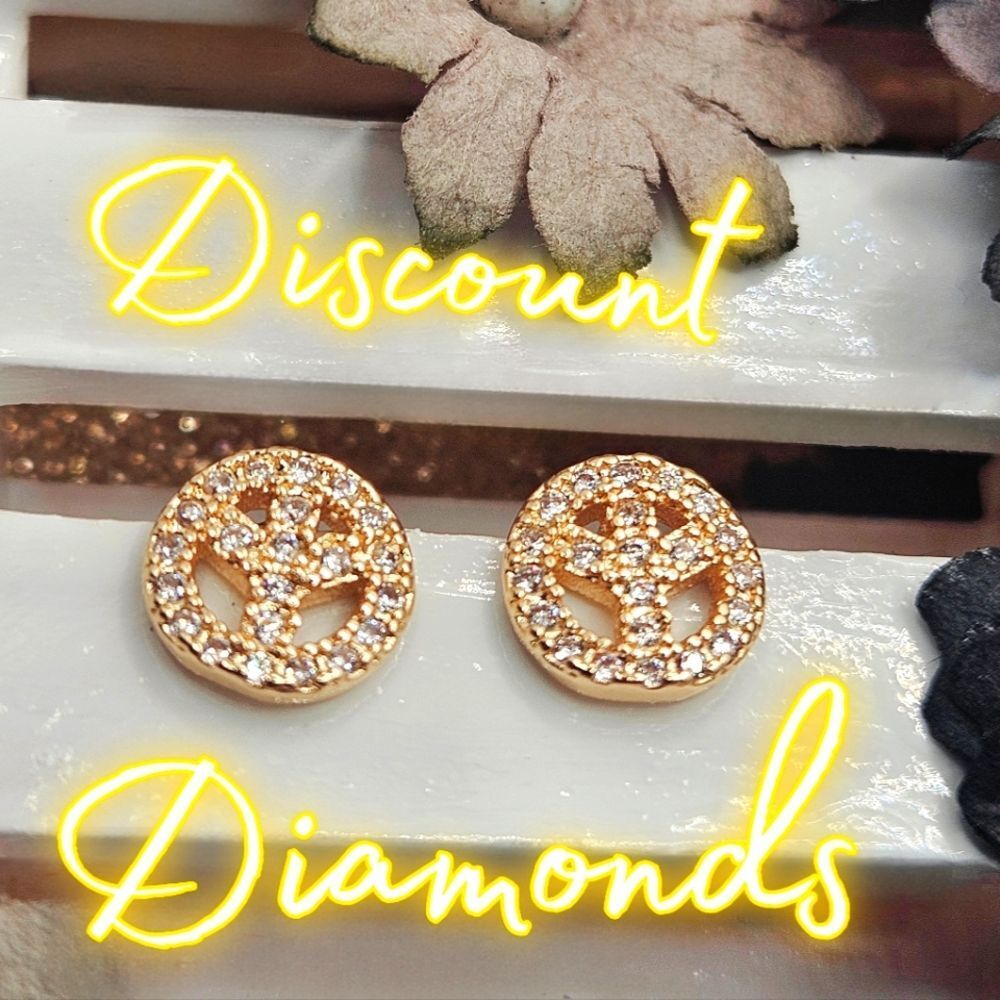 Dainty 18K Yellow Gold Peace Sign Earrings on 925 Silver